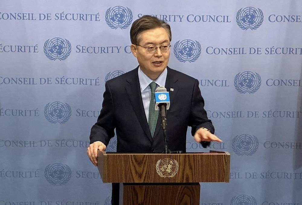 韩国常驻联合国代表黄浚局。（图：韩联社）