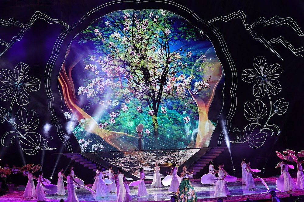 2024年洋紫荆花节开幕式的文艺表演。