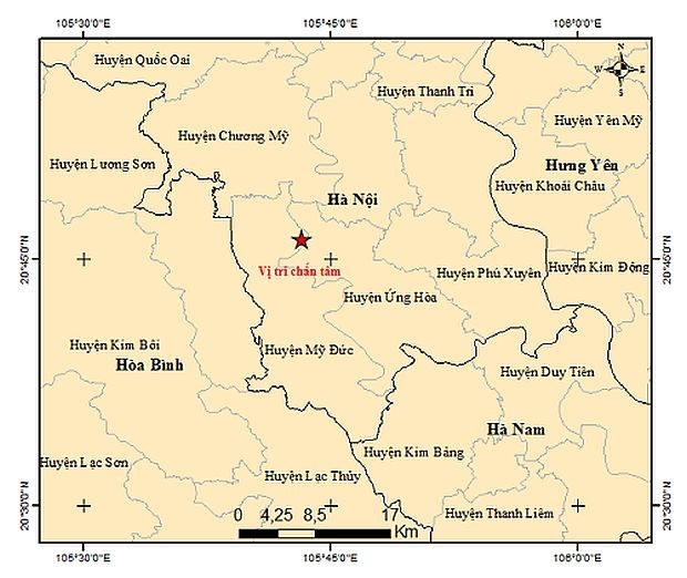 图中星号表示震中位置。（图：地球物理院）