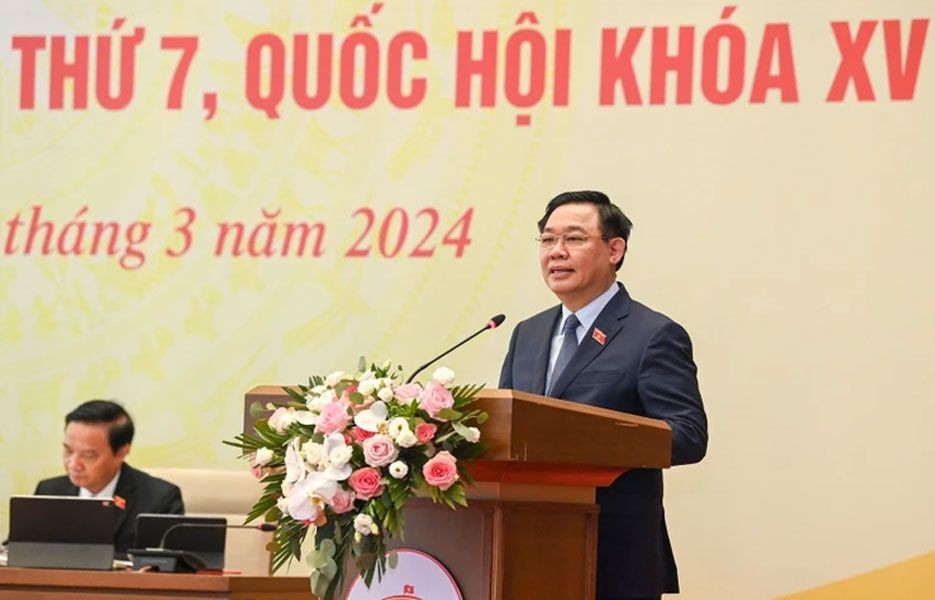 国会主席王廷惠在会议上致开幕词。（图：惟玲）