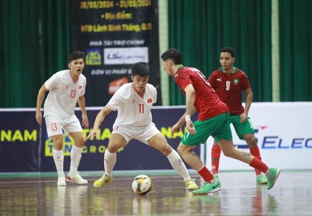 越南５人制足球队战平摩洛哥队。（图：互联网）