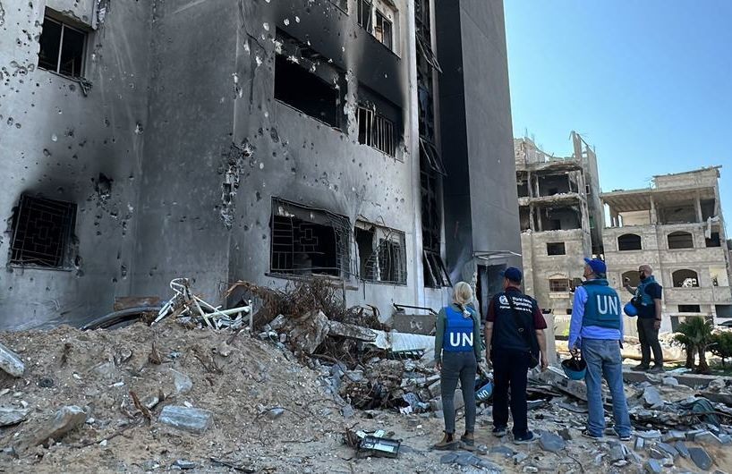 一个联合国小组评估加沙医疗设施的受损情况。（图：联合国）