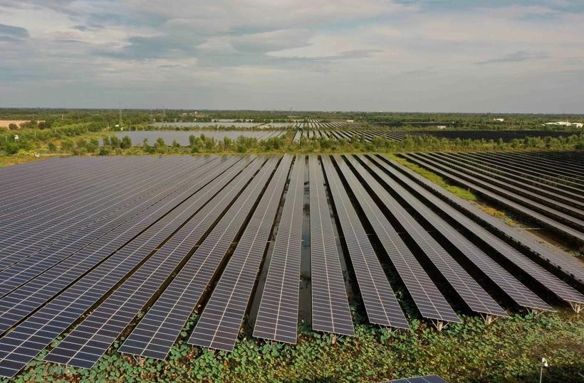 隆安省德慧县美盛北乡隆安Europlast太阳能发电厂。（图：越通社）