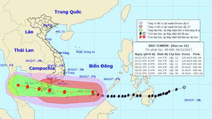 Cho học sinh nghỉ học, sơ tán hơn 1 triệu dân tránh bão Tembin