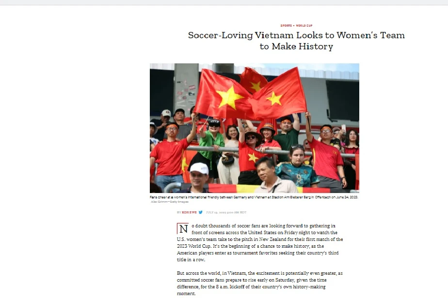 Báo TIME: Người Việt Nam yêu bóng đá chờ đợi lịch sử từ đội tuyển nữ