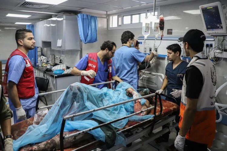 Bệnh nhân điều trị tại bệnh viện Al-Shifa ở Gaza. Ảnh: Weekly Voice 