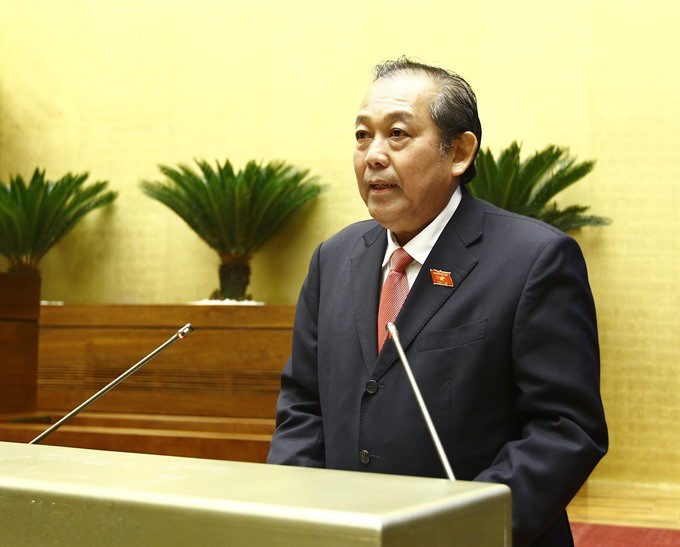 Deputy Prime Minister Truong Hoa Binh in the Q&A session of National Assembly agenda yesterday. (Photo:  VNA/VNS)