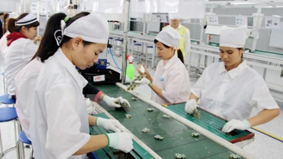 A South Korean firm producing cell phone accessories in Thai Nguyen province (Photo: VNA)