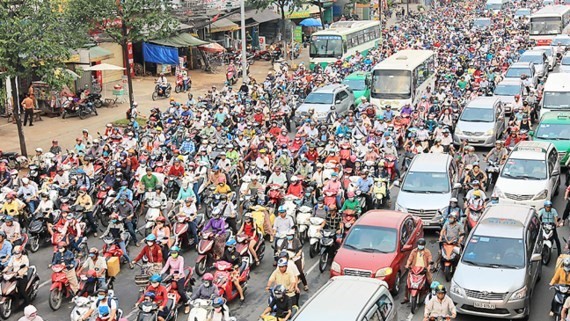Traffic jam is a daily issue in HCMC (Photo: SGGP)