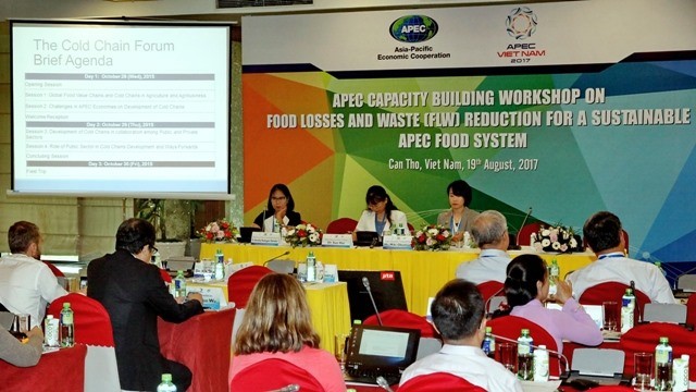 Experts share insights and experiences on reducing food loss and waste at a capacity-building workshop on “Food Losses and Waste Reduction for a Sustainable APEC Food System” on August 19 in Can Tho. (Photo: VNA/VNS)