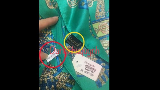 A Khaisilk scarf bearing both ‘made in China’ and ‘made in Vietnam’ labels