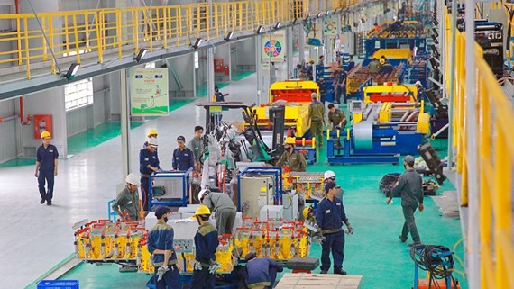 The manufacturing line of Bus Thaco Plant in Quang Nam province (Photo: SGGP)
