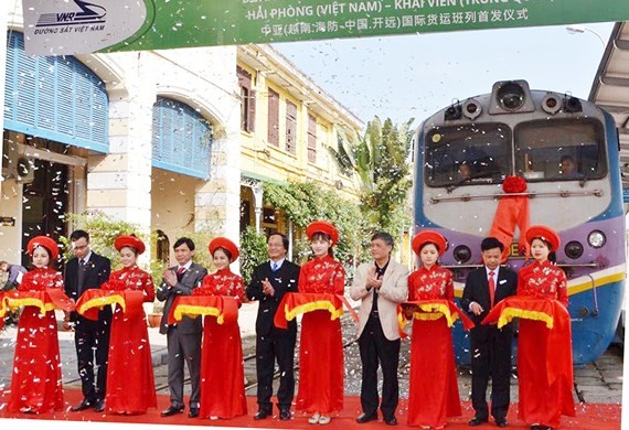 The launching ceremony of Hai Phong -Kaiyuan rail freight transport route