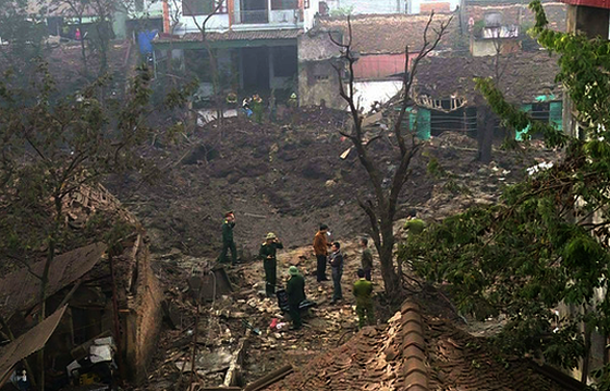 The scene of the explosion in Bac Ninh on January 3 