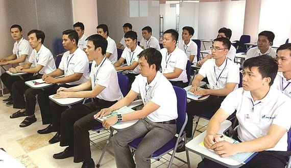 Workers attend a training course at INTIME Company before going to work in Japan  (Photo: SGGP)