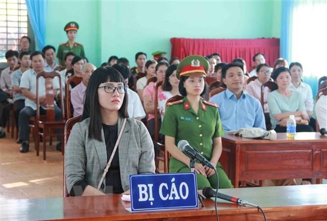 Huynh Thuc Vy sentenced to 2 years and 9 months in prison for insulting the national flag (Source: VNA)