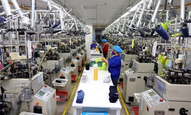 A production line in the Jasan Textile and Dyeing Vietnam in VSIP Hai Phong, which is invested by China (Photo: VNA)