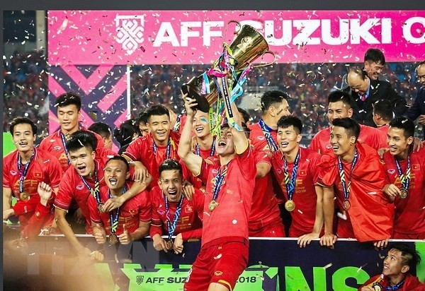 The national men’s football team win AFF Suzuki Cup after a decade (Source: VNA)