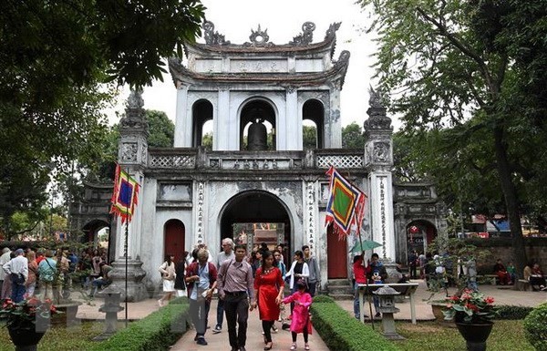 Tourists visit Temple of Literature in Hanoi (Source: VNA)