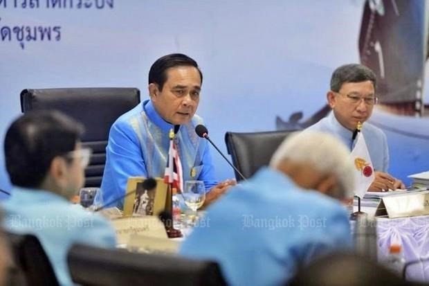 Prime Minister Prayut Chan-o-cha presided over a mobile cabinet meeting at Chumphon, Thailand (Photo: www.bangkokpost.com)
