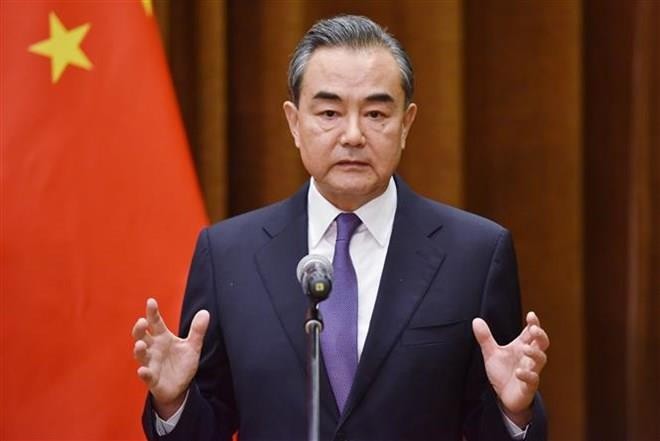Chinese Minister of Foreign Affairs Wang Yi during a press conference in Beijing, China (Photo: AFP/VNA)