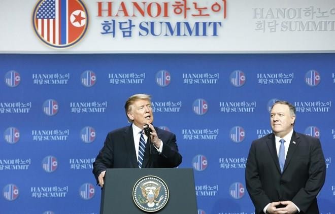 US President Donald Trump at the press conference following meeting with DPRK leader Donald Trump (Photo: VNA)