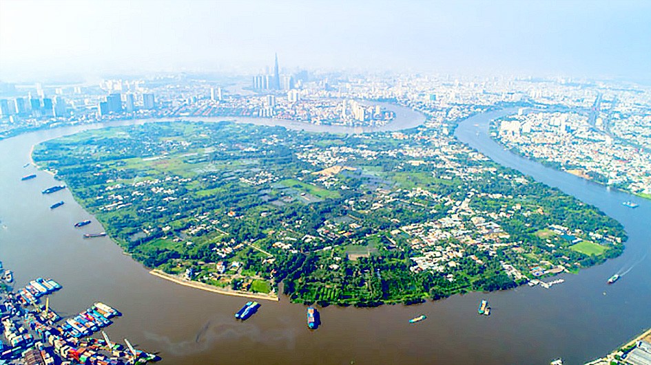 A top side view of Binh Quoi-Thanh Da area in HCMC