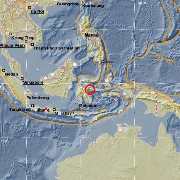 A strong 6.8 magnitude earthquake rocked off Indonesia’s Sulawesi province on April 12 (Photo: mirror.co.uk)