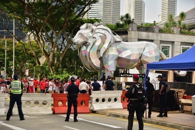 There will be around 5,600 people involved in safety and security measures for this year's National Day Parade at the Padang. (Source: straitstimes.com)