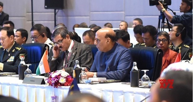 Indian Defence Minister Rajnath Singh at the ADMM Plus in Bangkok (Photo: VNA)