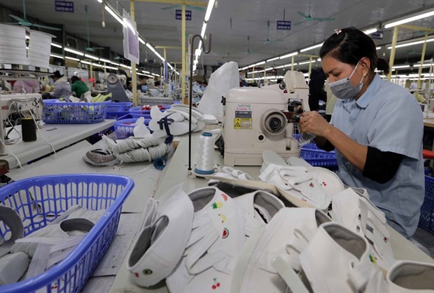 The shoe factory of the Ha Tay Chemical Weave Co. Ltd in Hanoi's Ba Vi district (Photo: VNA)
