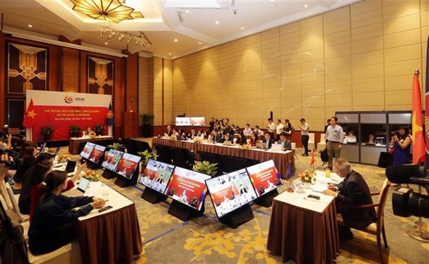 At the virtual Special ASEAN Economic Minister (AEM) Plus Three consultations on June 4 (Photo: VNA)