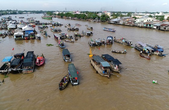 A floating market in the Mekong Delta (Photo: SGGP)