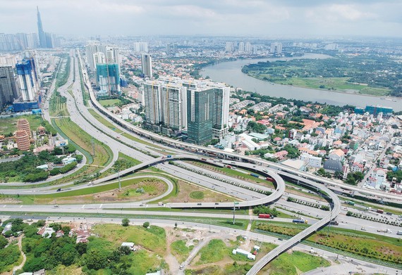 A view of the proposed innovative hub tentatively called Thu Duc City. The government has approved a proposal by HCMC to merge three eastern districts into one administrative unit, creating a “city within a city”. (Photo: SGGP)