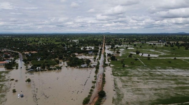 An aerial view of inundated Banteay Meanchey province. Photo: AKP