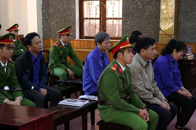 Defendants at the court hearing. (Photo: VNA/VNS)