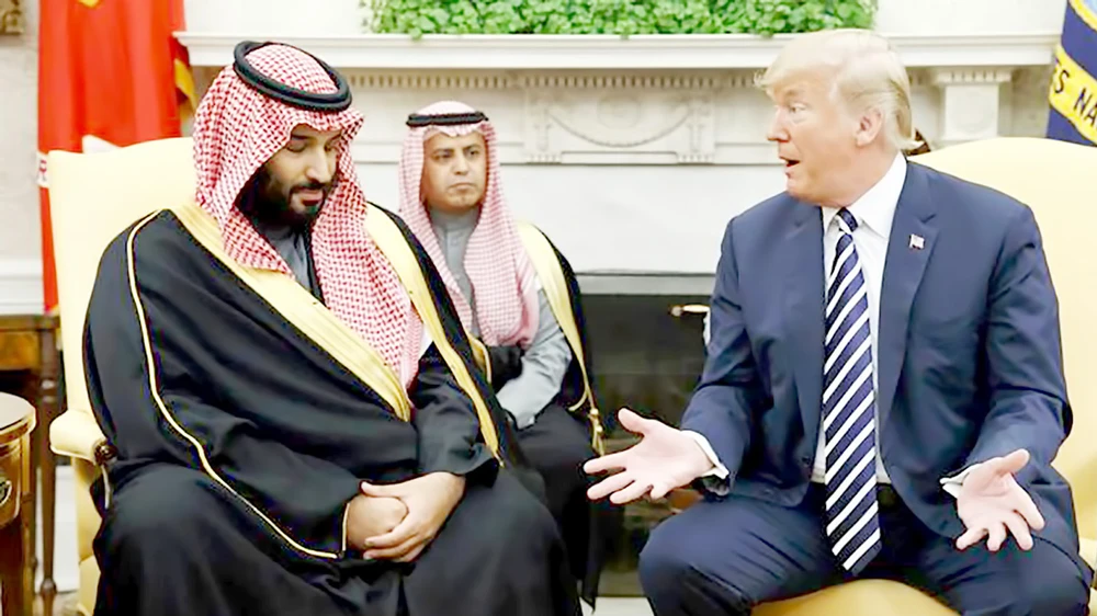 Tổng thống Donald Trump tiếp Thái tử Saudi Arabia Mohammed bin Salman tại Nhà Trắng vào tháng 3-2018
