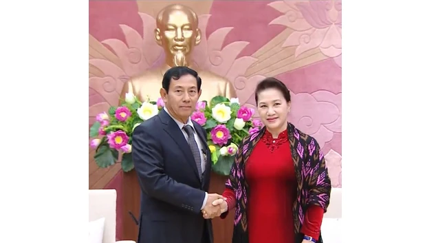 Chủ tịch Quốc hội Nguyễn Thị Kim Ngân tiếp Chủ tịch U Than Htay