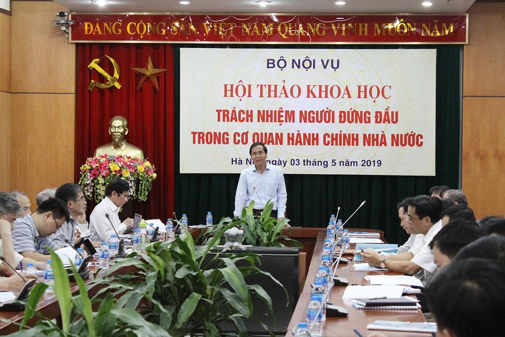PGS TS Triệu Văn Cường - Thứ trưởng Bộ Nội vụ phát biểu khai mạc hội thảo