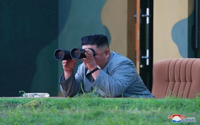 Hình ảnh nhà lãnh đạo Kim Jong-un do KCNA công bố ngày 26-7-2019. Ảnh: Reuters