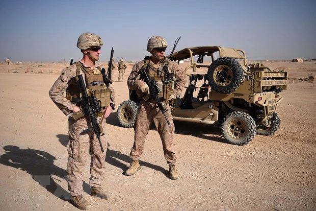 Binh sĩ Mỹ tại căn cứ quân sự Shorab ở tỉnh Helmand, Afghanistan. Ảnh: AFP/TTXVN