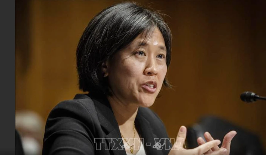 Đại diện Thương mại Mỹ Katherine Tai. Ảnh: AFP/TTXVN