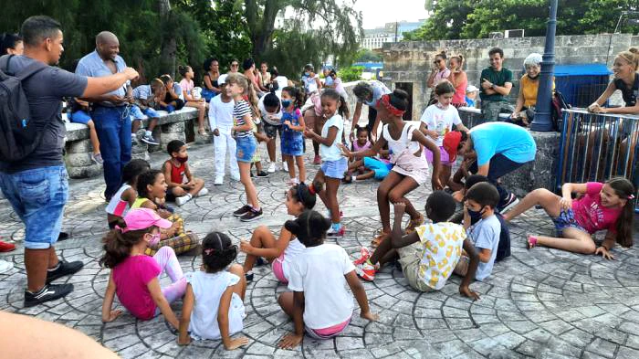 Một sân chơi của trẻ em trong lễ hội tôn vinh La Habana