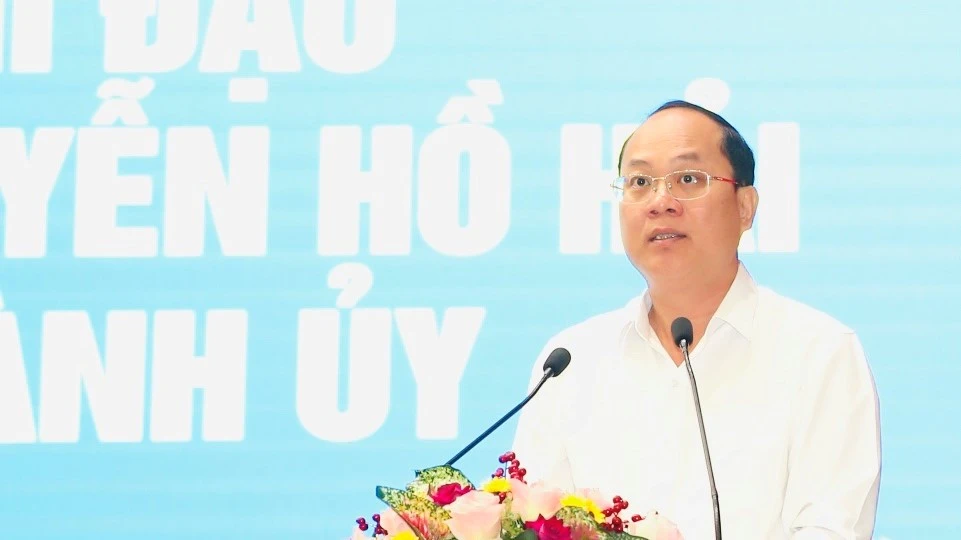Phó Bí thư Thành ủy TPHCM Nguyễn Hồ Hải phát biểu chỉ đạo tại hội nghị
