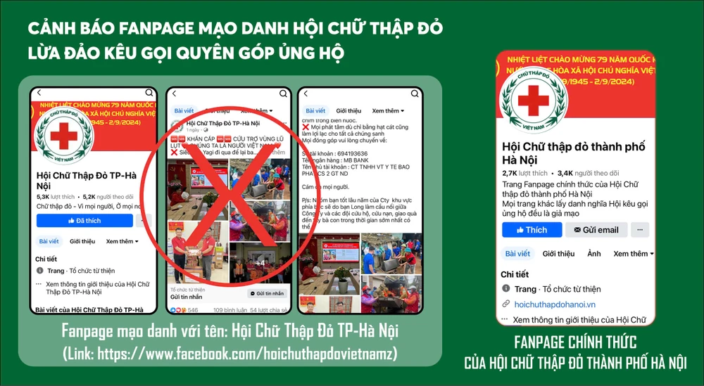 Nhiều Fanpage giả mạo Hội Chữ thập đỏ để quyên góp ủng hộ sau bão lũ