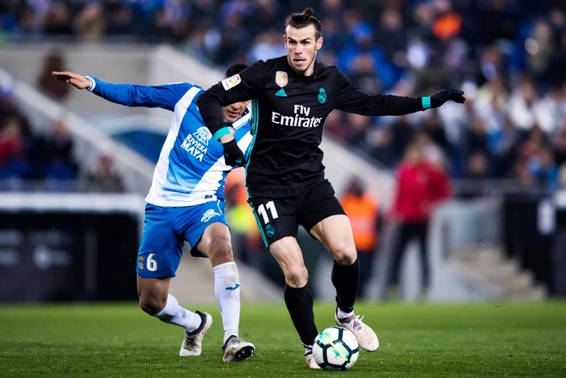 Bale (đen) không thể ghi bàn trước Espanyol. Ảnh: Getty Images