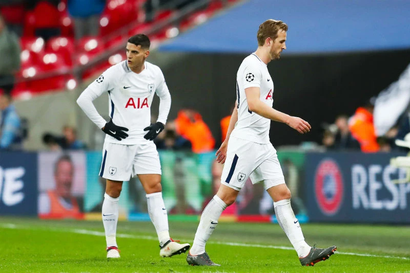 Cầu thủ Tottenham thất vọng sau thất bại trước Juventus. Ảnh: Getty Images
