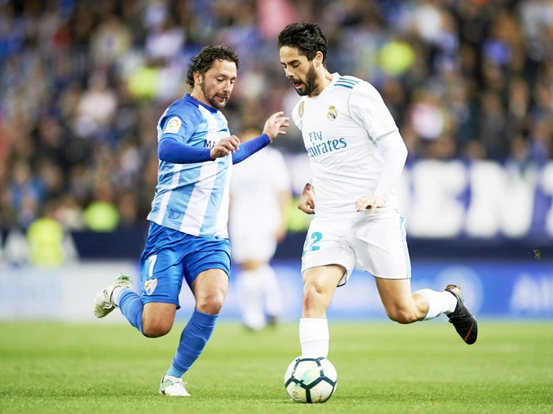 Isco ghi bàn, đưa Real đến chiến thắng trước Malaga. Ảnh: Getty Images