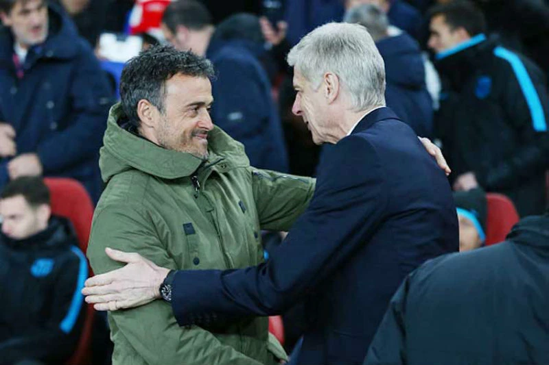Arsene Wenger từng đối đầu Luis Enrique tại Champions League. Ảnh: Getty Images