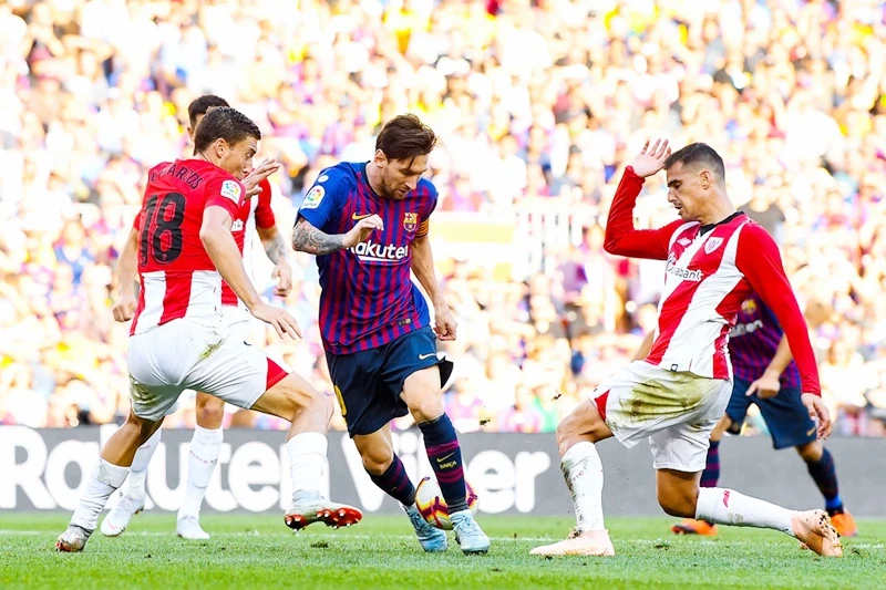 Messi dự bị và không thể xoay chuyển tình thế cho Barca khi vào sân. Ảnh Getty Images.
